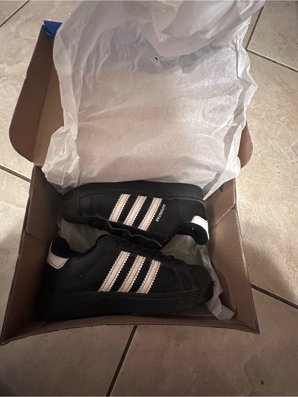 adidas Kids Black Sneakers with White Stripes